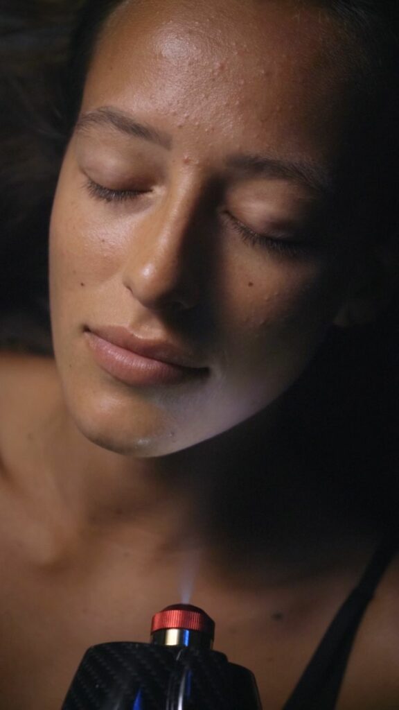 Cryo facial treatment using targeted cold therapy to rejuvenate facial skin and improve circulation