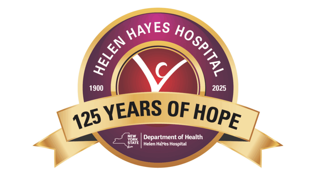 Badge which says Helen Hayes Hospital, 1900-2025, 125 Years of Hope